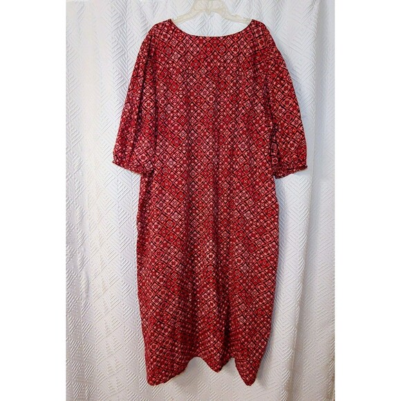 Only Necessities Patio Lounge House Dress Women's 3X (30/32) Caftan 1/4 Zip - Picture 4 of 10